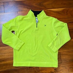 EUC Boys SZ XL (14/16) Old Navy Yellow/Green Long Sleeve 1/4 Zip Pullover Fleece